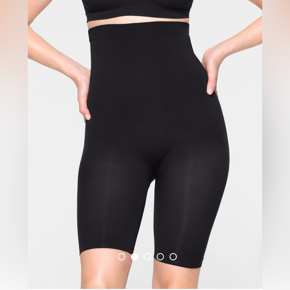SKIMS Black High-Waisted Shapewear Shorts